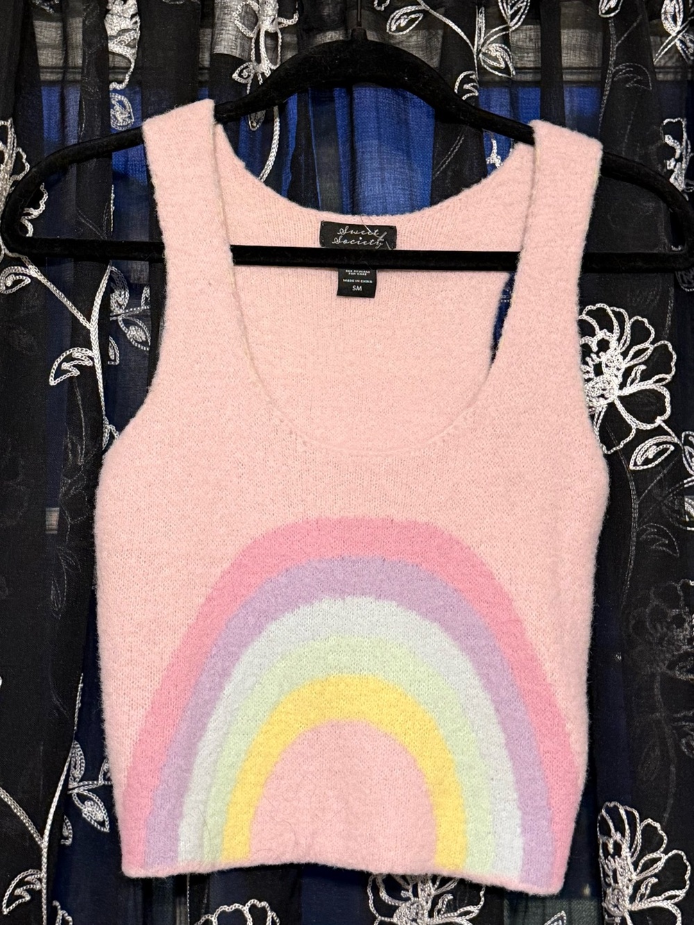 Sweet Society Pastel Rainbow Fuzzy Tank Top